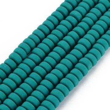 20 x Polymeer kralen rondellen 7mm Teal (Polymeerkralen), Hobby en Vrije tijd, Kralen en Sieraden maken, Ophalen of Verzenden