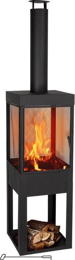 2dekans | BBQ Collection Tuinhaard met Schoorsteen -, Huis en Inrichting, Kachels, Zo goed als nieuw, Ophalen of Verzenden