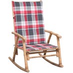 vidaXL Schommelstoel met kussen bamboe, Tuin en Terras, Tuinstoelen, Verzenden, Nieuw, Hout