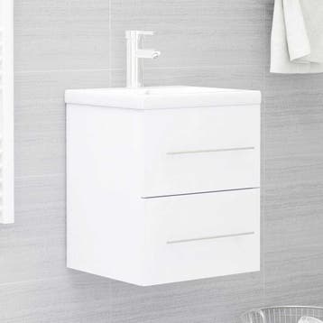 vidaXL Wastafelkast 41x38,5x48 cm bewerkt hout wit, Verzenden, Nieuw, Wastafelkast, Minder dan 100 cm