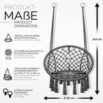 Hangstoel - Binnen & Buiten - Hangschommel - Tot 200kg - Gri, Verzenden, Zo goed als nieuw