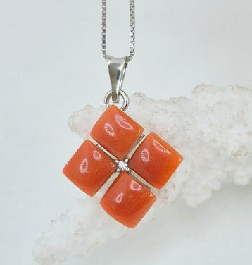 Koraal - Zilver, Zonder reservering - Ketting met hanger -