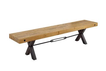 Massief houten bank THOR 200cm vintage bruin grenen, Ophalen of Verzenden, Nieuw