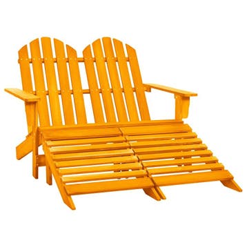 vidaXL Tuinstoel 2-zits Adirondack met voetenbank vurenhout, Verzenden, Nieuw, Hout