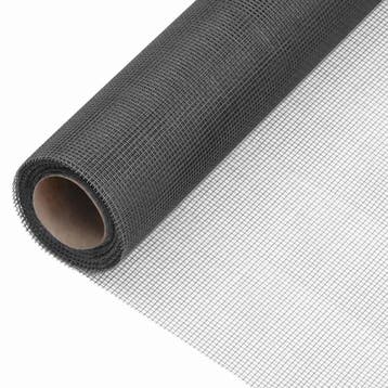 vidaXL Gaas 112x2000 cm glasvezel zwart, Verzenden, Nieuw, Overige materialen