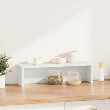 vidaXL Keukenrek stapelbaar 60x15x16 cm bewerkt hout wit, Verzenden, Nieuw