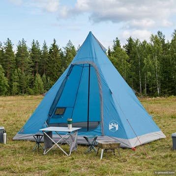 vidaXL 3-persoons Blauw 185T Polyester met PU Coating, Verzenden, Nieuw, Tot en met 2