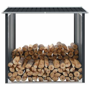 vidaXL Haardhoutschuur 172x91x154 cm gegalvaniseerd staal, Huis en Inrichting, Kachels, Verzenden, Nieuw