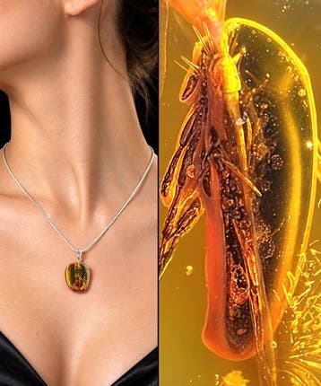 Diep gouden barnsteen BEETLE Ketting – Indrukwekkende