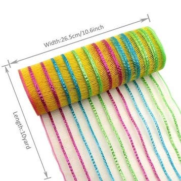 Decomesh metallic 1128878013 26 cm rol 9 meter voor kransen, Ophalen of Verzenden, Nieuw