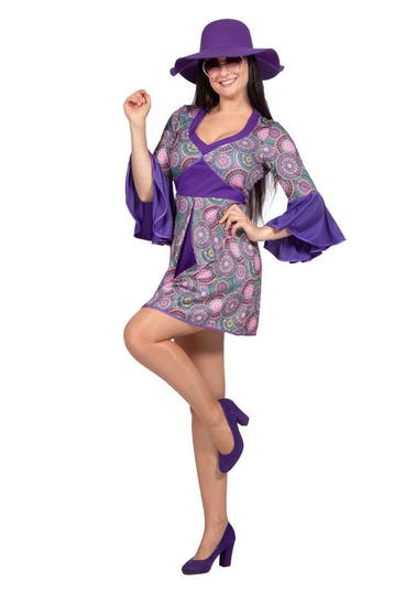 Flower Power Jurk Groovy Paars, Kleding | Dames, Ophalen of Verzenden, Nieuw