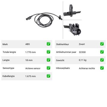 ABS-sensor Achteras rechts Mercedes-Benz Sprinter, Verzenden, Nieuw, Mercedes-Benz