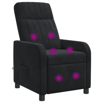 vidaXL Massage Recliner Zwart fluweel, Verzenden, Nieuw