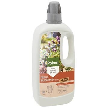 Pokon bio terras & balkon planten voeding (1 liter), Verzenden, Nieuw