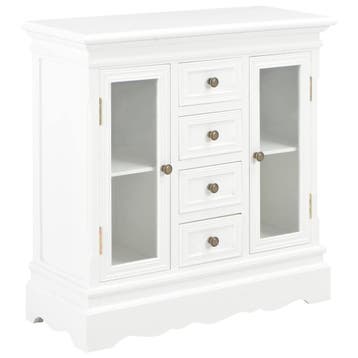 vidaXL Dressoir 70x28x70 cm massief grenenhout wit, Verzenden, Nieuw, Grenenhout, Minder dan 50 cm