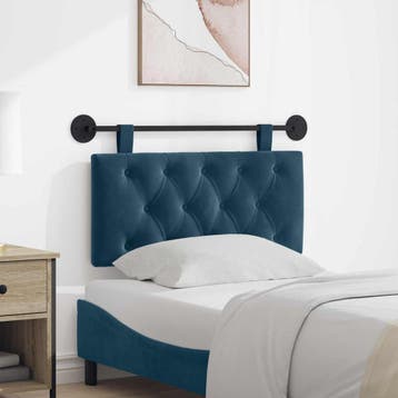 vidaXL Hangend hoofdbord Blauw Fluweel, Verzenden, Nieuw, Blauw, Stof