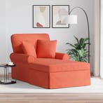 vidaXL Chaise Lounge met Rok met kussen 3 pcs Rood-oranje, Verzenden, Nieuw