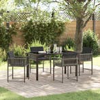 vidaXL Tuin eettafelset 5 pcs Grijs poly rattan, Tuin en Terras, Tuinsets en Loungesets, Verzenden, Nieuw, Rotan, 5 zitplaatsen