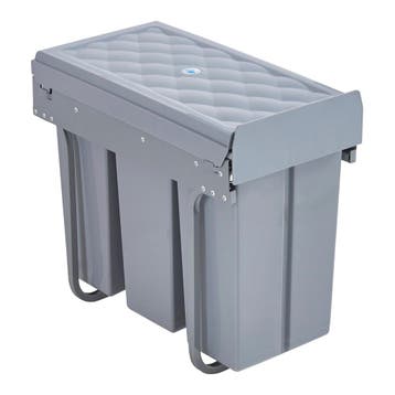 Inbouw prullenbak Froland 3x10 liter 48x26x42 cm grijs [en.c, Huis en Inrichting, Woonaccessoires | Prullenbakken, Verzenden, Nieuw