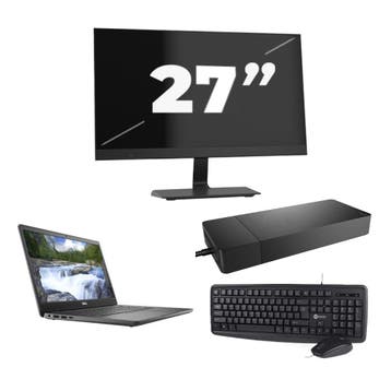 Dell Latitude 3410 -   i3-10e 8GB  - 256GB  + 1x 27 inch, Qwerty, Verzenden, 8 GB, Refurbished