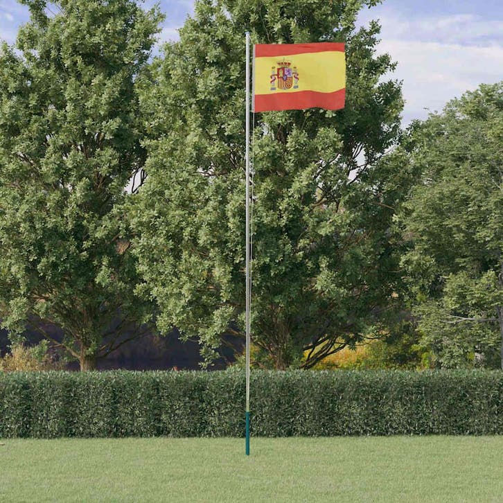 vidaXL Vlag met vlaggenmast Spanje 6,08 m aluminium, Diversen, Vlaggen en Wimpels, Nieuw, Verzenden