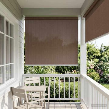 vidaXL Buitenrolgordijn 90% UV-blok Taupe 80 x 140 cm HDPE, Verzenden, Nieuw