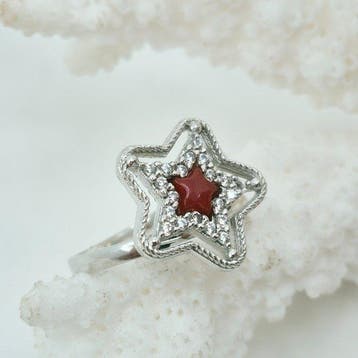 Koraal - Zilver - Ring - CORALLO MEDITERRANEO