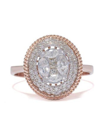 Zonder minimumprijs - Statement ring - 14 karaat Roségoud -