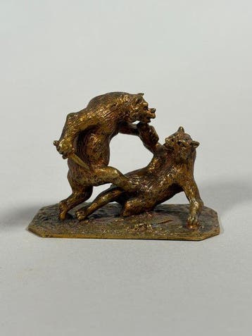 Christophe Fratin (1801-1864) - sculptuur, Combat dours - 5, Antiek en Kunst