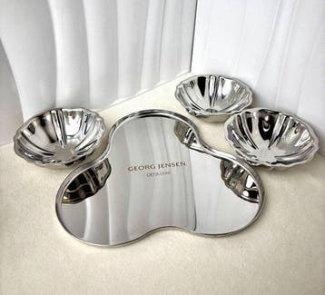 Georg Jensen - Bord (4) - Metaal, roestvrij staal
