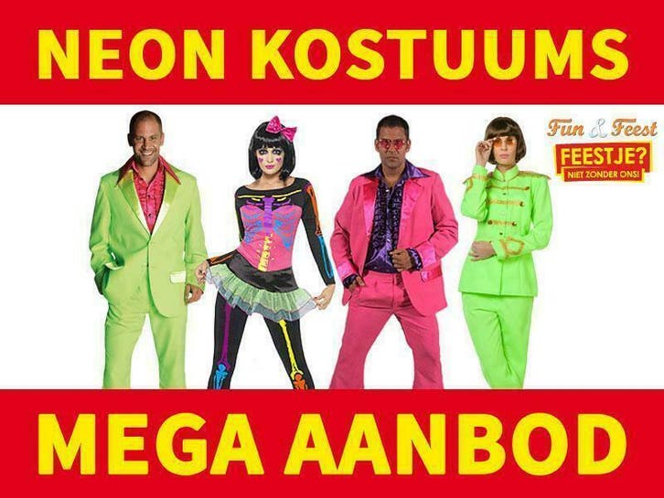 Neon kleding - Mega aanbod neon carnavalskleding, Kleding | Dames, Carnavalskleding en Feestkleding, Kleding, Nieuw, Carnaval