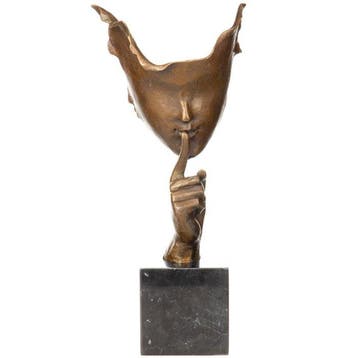 Beeldje - Abstract face - Brons, Marmer