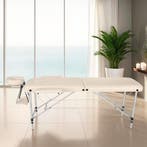 Massagetafel 2 zones met matras en aluminium frame - beige, Sport en Fitness, Massageproducten, Verzenden, Nieuw