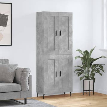 vidaXL buffetkast 69,5x34x180 cm bewerkt hout betongrijs, Minder dan 50 cm, Verzenden, Nieuw, Minder dan 100 cm