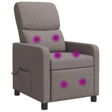 vidaXL Massage Recliner Taupe, Verzenden, Nieuw
