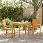 vidaXL Tuin eettafelset 3 pcs Bruin Massief Acaciahout, Tuin en Terras, Verzenden, Nieuw