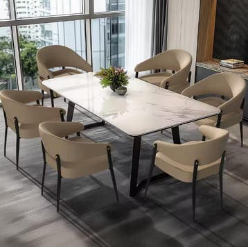 Set van 2 Luxe Eetkamerstoelen – Microvezel en Metaal, Verzenden, Nieuw