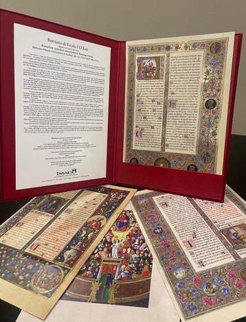 Ercole I dEste - Breviario – Cartella con 4 carte miniate -