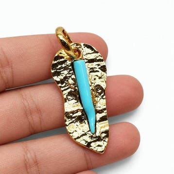 Turquoise - Brons - Hanger - Italiaans handwerk
