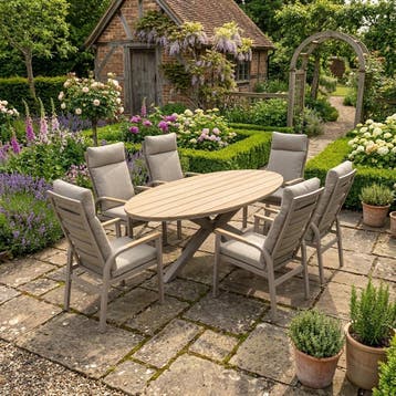 Salvador Kota dining tuinset 240x114xH75 cm 7 delig, Ophalen of Verzenden, Nieuw