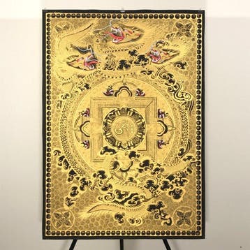 103x73 cm - Large Painting of Tibetan Tradition - Stunning