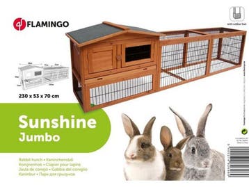 Flamingo Konijnenhok Jumbo Classic - Konijnenhok met ren -, Verzenden, Nieuw