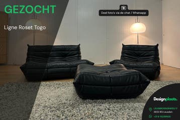 GEZOCHT: Ligne Roset Togo — Direct Inkoop, Ophalen of Verzenden, Zo goed als nieuw, Stof, Design Bank Bankstel Zetel Ligne Roset