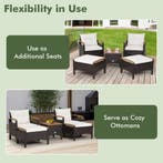 LIVSK 5-Delige Patio Rotan Set - Comfortabele Zitkussens - D, Verzenden, Nieuw