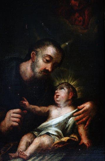 Italian school (XVII) - Hl. Josef mit Jesuskind – Mit