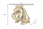 Salontafel BULLDOG 55 cm, glas, goudkleurig - 48022, Ophalen of Verzenden, Nieuw