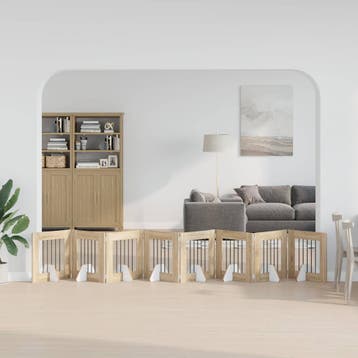 vidaXL Opvouwbaar hondenhek met standaards 8 st Sonoma Eiken, Verzenden, Nieuw