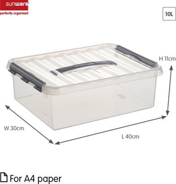 Sunware Q-line Opbergbox Transparant/Grijs 10 liter Set van, Ophalen of Verzenden, Nieuw