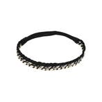 Haarband Gevlochten 2cm - Koord - Zwart Creme, Nieuw