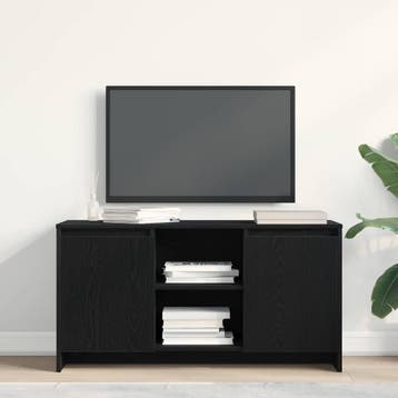 vidaXL TV-kast 102 x 37,5 x 52,5 cm Zwart Eiken Bewerkt hout, Minder dan 50 cm, Verzenden, Nieuw, Minder dan 100 cm